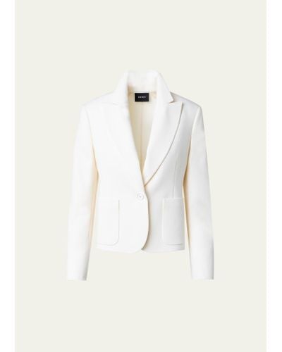 Akris Single-breasted Wool Double-face Stretch Tailored Jacket - Natural