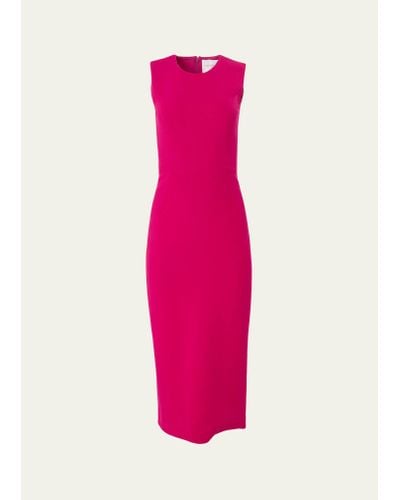 Carolina Herrera Sleeveless Wool Midi Dress - Pink