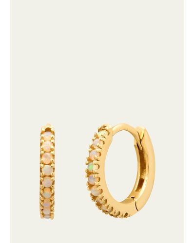 Andrea Fohrman 14k Yellow Gold Pave Small Huggie Earrings - Metallic