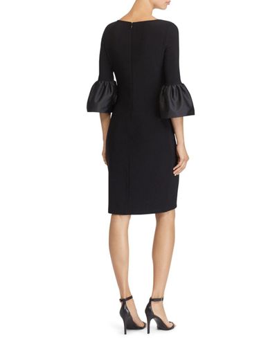 Ralph Lauren Lauren Taffeta - Jersey Dress in Black - Lyst