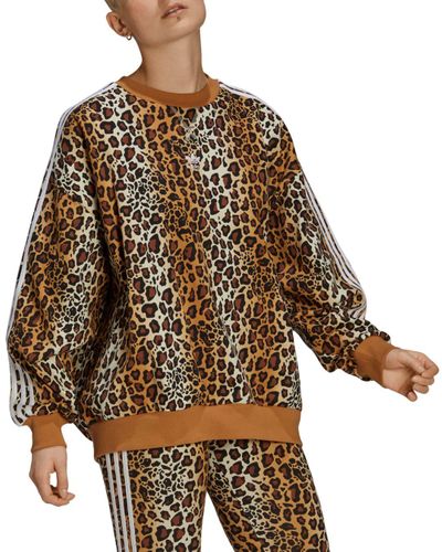 adidas leopard crew sweatshirt