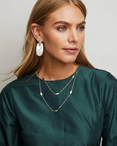 Kendra Scott Aragon Rose Gold Statement Earrings in Red Mother of Pearl