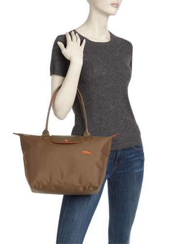 longchamp medium canvas club shoulder tote bag