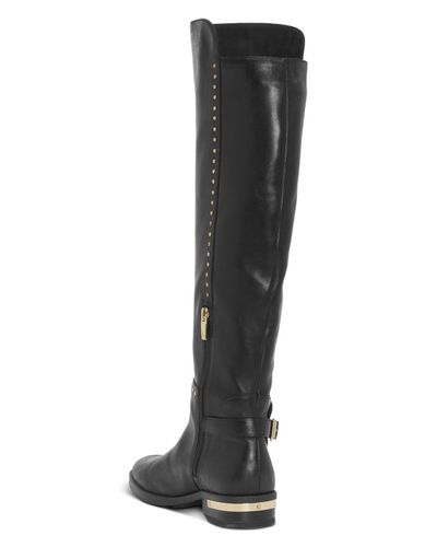 Vince Camuto Leather Women's Poppidal Studded Low - Heel Boots in Black - Lyst