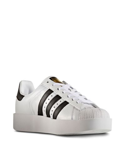 adidas Women's Superstar Bold Platform Lace Up Sneakers in White/Black  (White) - Lyst
