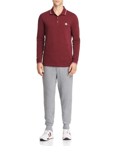 moncler burgundy polo shirt