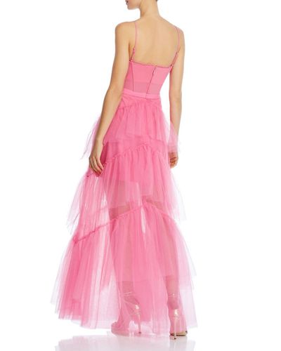 bcbg tulle gown flamingo pink