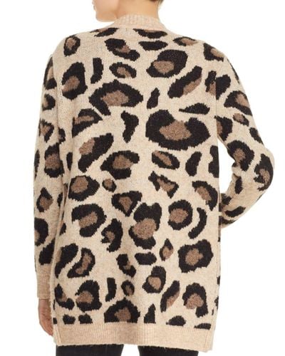 leopard open front cardigan