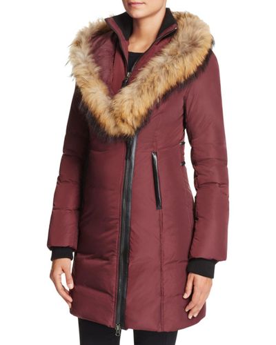 kay lavish fur trim down coat