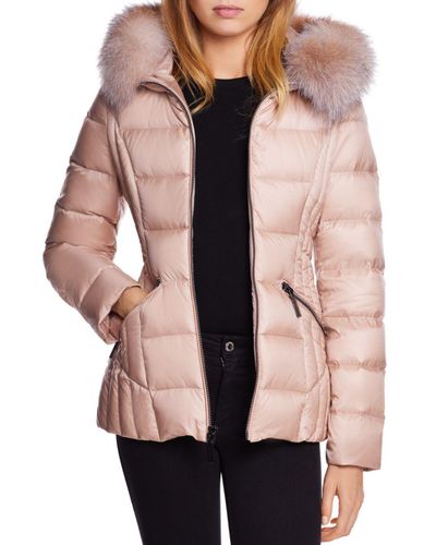Dawn Levy Nikki Saga Fur Trim Short Down Coat in French Pink (Pink) - Lyst