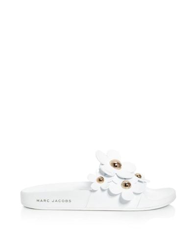 marc jacobs daisy aqua slides