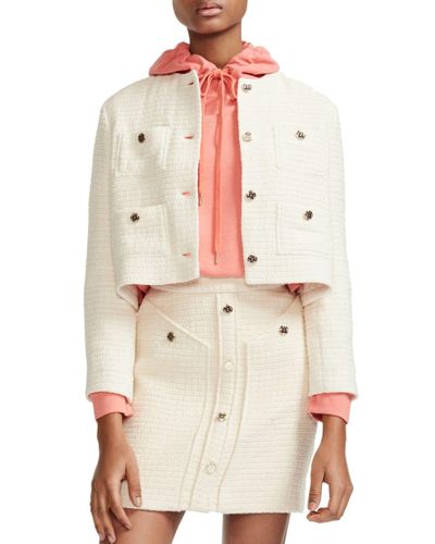 maje cropped tweed jacket