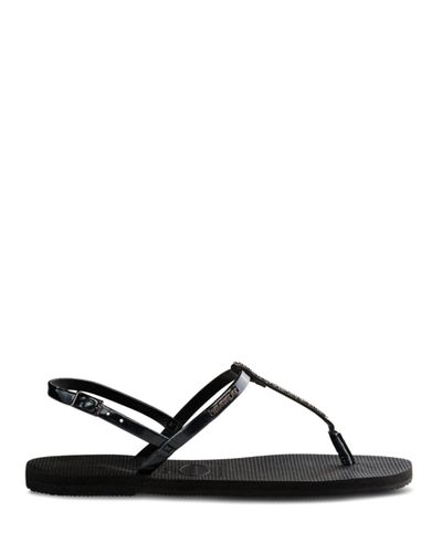 Havaianas Women's You Riviera Swarovski Crystal Thong Sandals in Black - Lyst