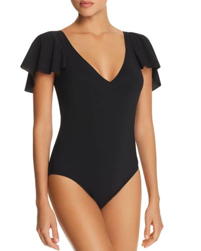 v neck ruffle swimsuit