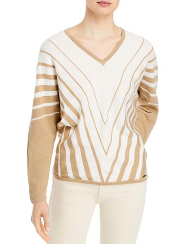 T Tahari Synthetic Dolman Sleeve Striped Sweater - Lyst