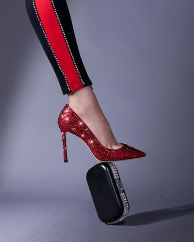 Red crystal pumps clearance