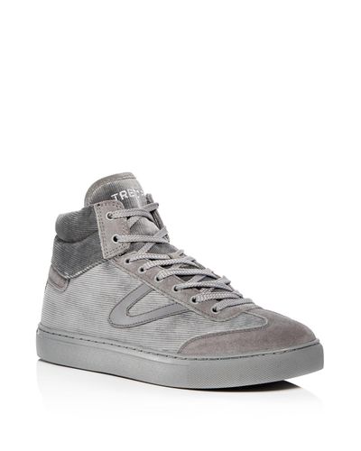 Suede High Top Sneakers in Grey (Grey 