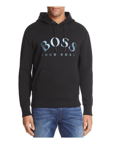 BOSS by Hugo Boss Green Sly Hooded Sweatshirt in Black for Men - Lyst