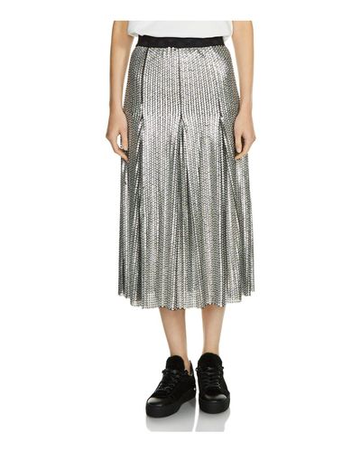 silver metallic sequin skirt