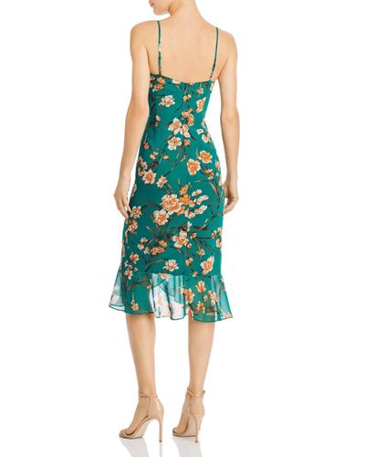 bardot green floral dress