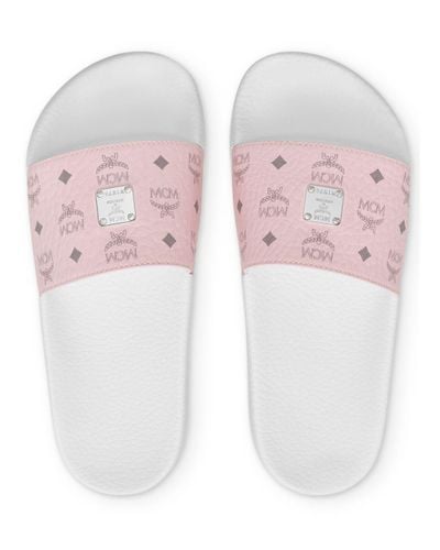Mcm Rubber Visetos Slides In Pink Lyst