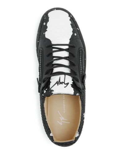 black and white giuseppe sneakers
