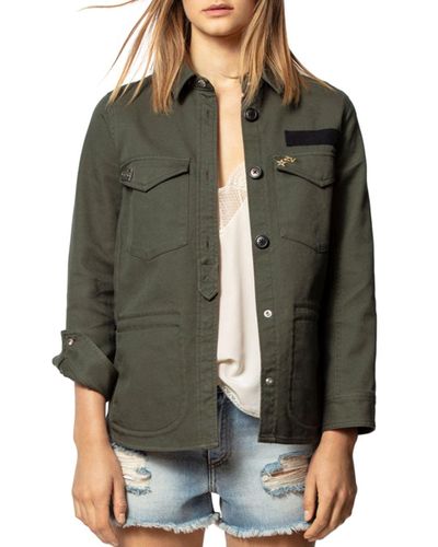 Zadig & Voltaire Cotton Tackl Military Inspired Shirt Jacket in Green - Lyst
