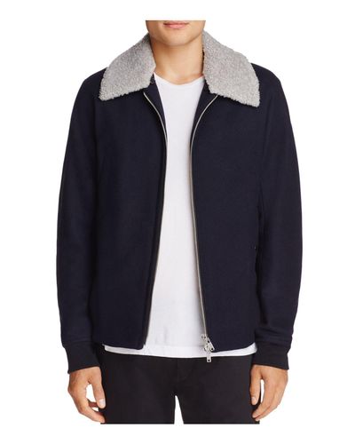 black wool bomber jacket mens