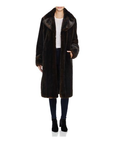 Kendall Kylie Faux Mink Fur Coat In, Dark Brown Mink Trench Coat