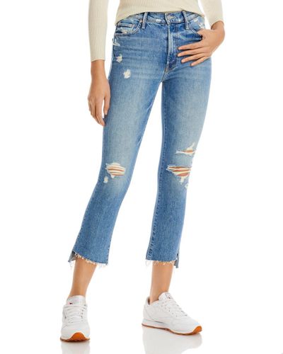 Mother Denim The Insider High Rise Crop Step Fray Bootcut Jeans In Holy ...