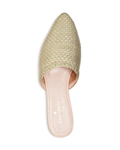 kate spade gold mules