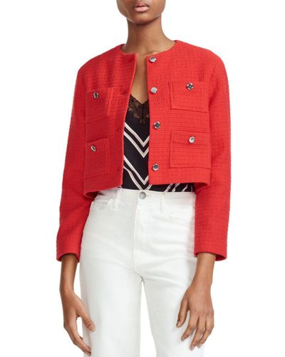 maje cropped tweed jacket