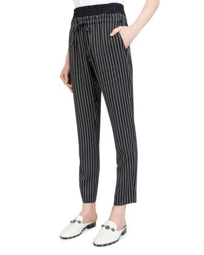 The Kooples Cropped Striped Pants in Black - Lyst