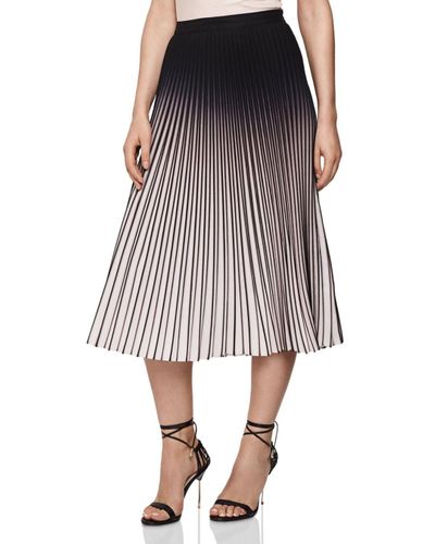 green and white midi skirt