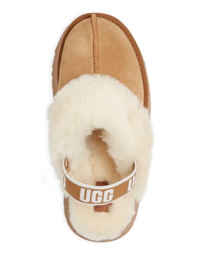 UGG Suede Women's Funkette Shearling Slingback Platform Slippers in Chestnut (Brown) - Lyst