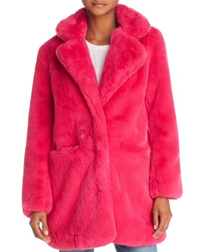 Apparis Sophie Faux Fur Coat in Fuschia (Pink) | Lyst UK