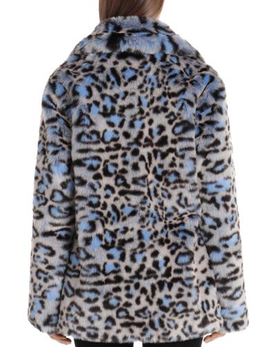 Avec Les Filles Leopard Faux Fur Coat Animal Print medium