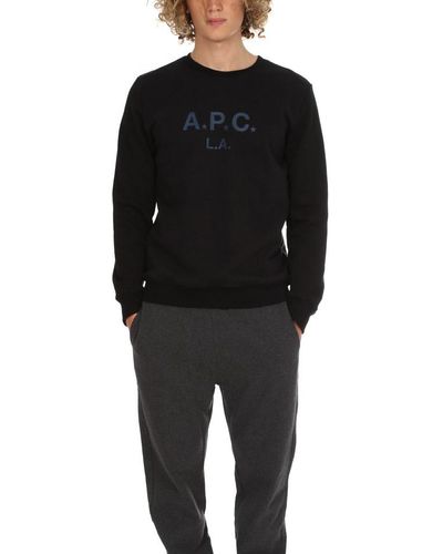 A.P.C. Cotton L.a. Sweatshirt Black for Men - Lyst