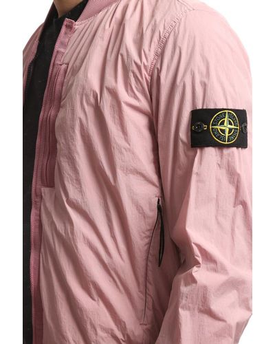 pink stone island jumper