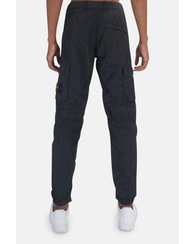 Stone Island Synthetic Nylon Seersucker Cargo Trousers in Black for Men -  Lyst