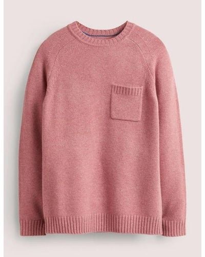 Boden Chunky Cashmere Crew Jumper - Pink