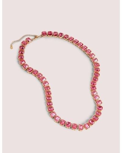 Boden Long Jewelled Necklace - Pink