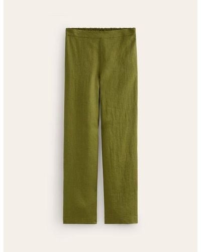 Boden Hampstead Linen Trousers - Green