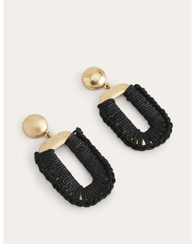 Boden Wrapped Rectangle Earrings - Black