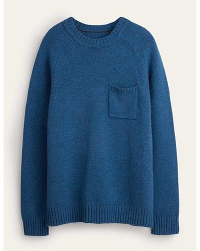 Boden Chunky Cashmere Crew Jumper - Blue