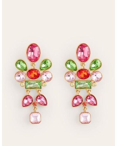 Boden Mega Cluster Jewel Earrings - Pink