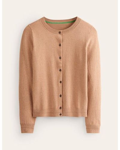 Boden Catriona Cotton Cardigan Natural - Brown