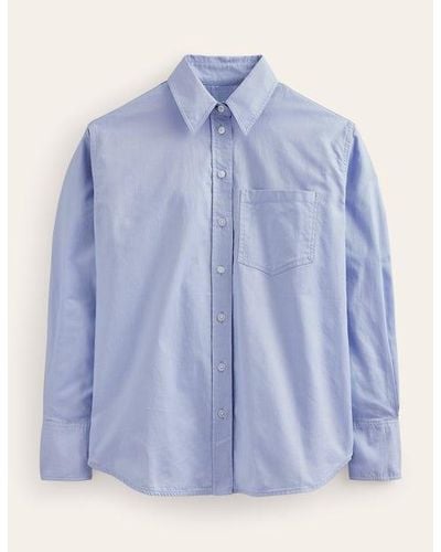 Boden Connie Relaxed Cotton Shirt - Blue