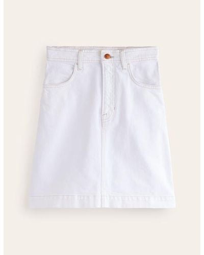 Boden Nell Denim Mini Skirt - White