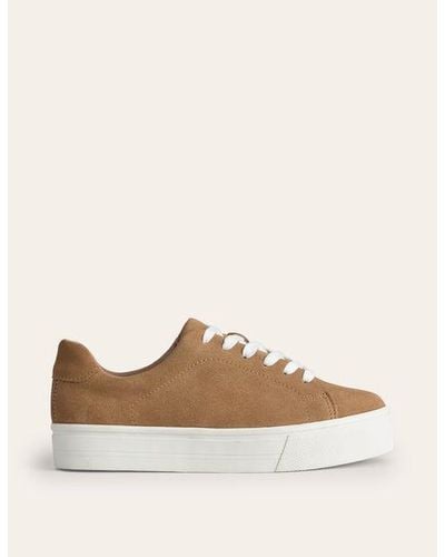 Boden Leather Flatform Trainers - Brown